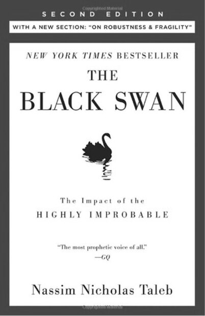Capa de The Black Swan, de Nassim Taleb.